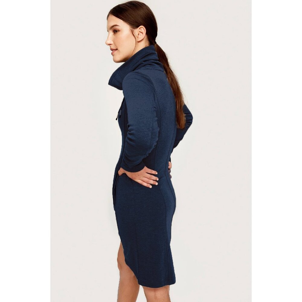 Lole Call Me Cozy Fleece-Lined Tunic Dress Women's Navy Medium Cowl